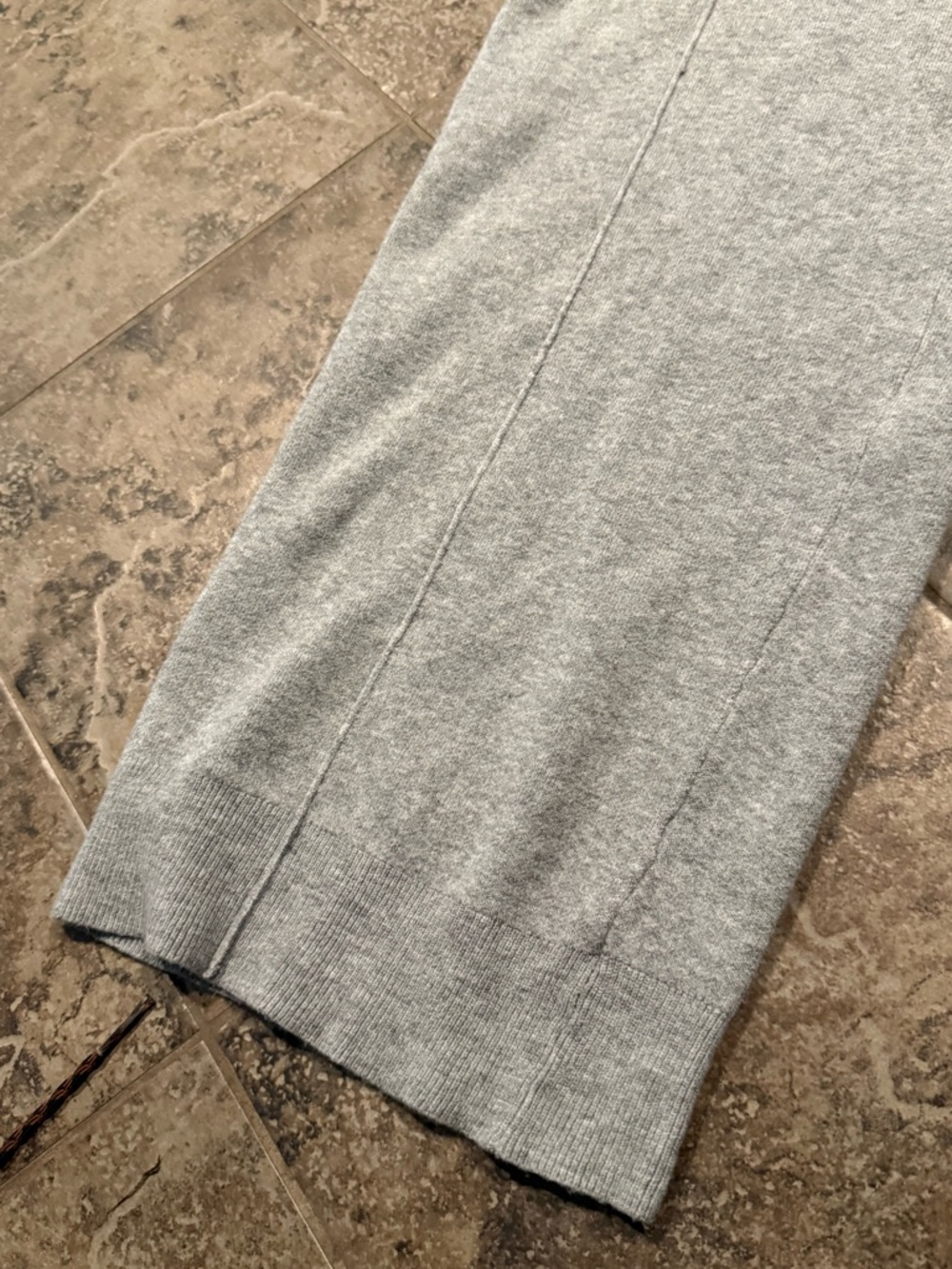 NWOT Light Gray Knit Wide-Leg Pants - Picture 2 of 5